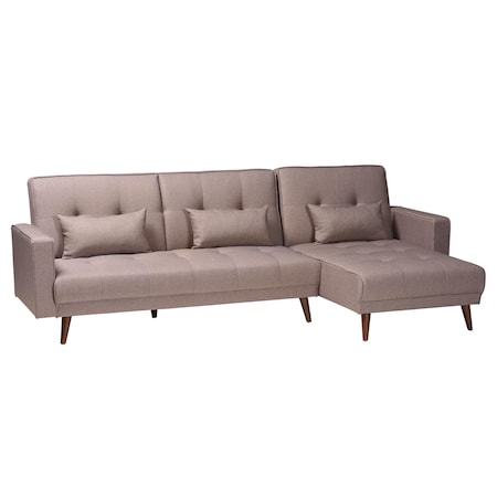 Baxton Studio Claire Contemporary Clay Fabric Upholstered Convertible Sofa Bed 245-13754-ZORO